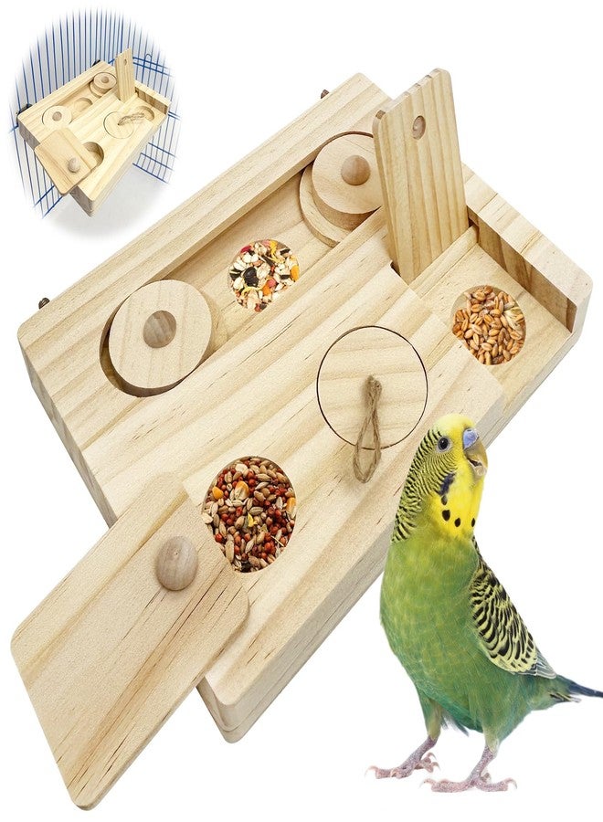 هامليدي ألعاب هاميليدي الخشبية للبحث عن الطعام، ألعاب ألغاز تفاعلية للببغاء، ألعاب معلقة لإثراء حياة الطيور، ملحقات قفص تغذية بطيئة للطيور، مناسبة للببغاء الصغير، الكوكاتيل، طيور الحب، الكونيور، والكناري. - Image 1